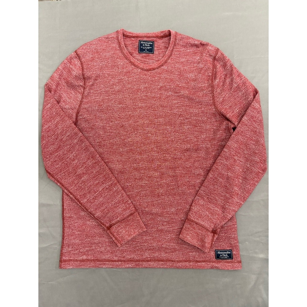Abercrombie & Fitch Men's Red Heathered Long Sleeve Crew Size XL Pullover
